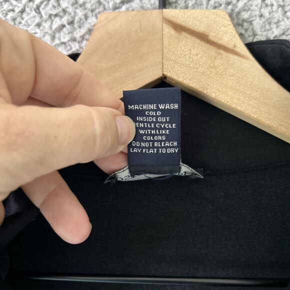 BOSTON PROPER Y2K Bling Hoodie Womens Small Black Fleur De Lis Rhinestone Jacket - Picture 6 of 11